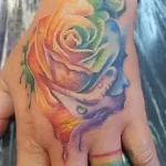 colourful rose tattoo