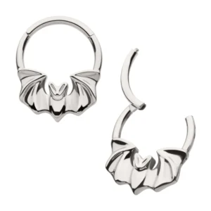 Nightwing Titanium Clicker with hinged segment design for septum and daith piercings