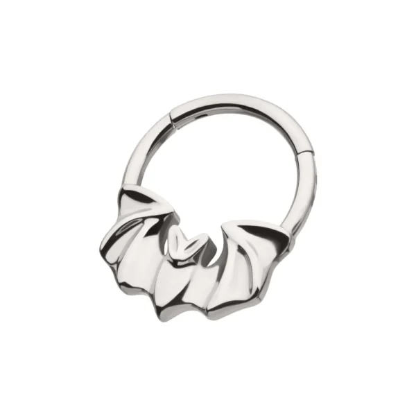 Nightwing Titanium Clicker with hinged segment design for septum and daith piercings