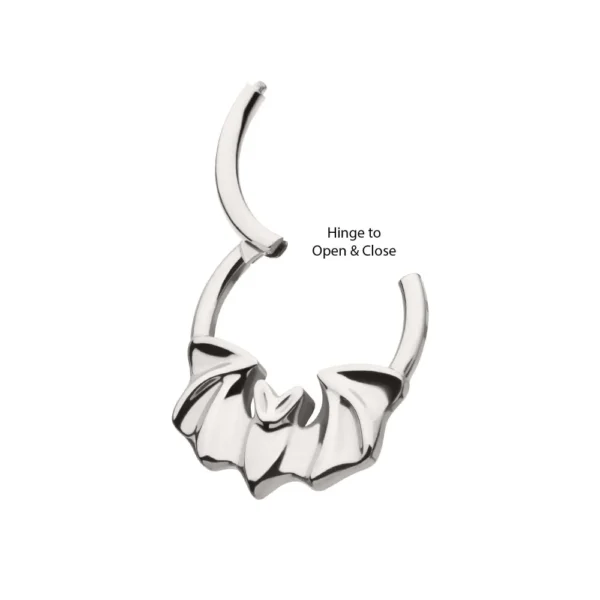 Nightwing Titanium Clicker with hinged segment design for septum and daith piercings