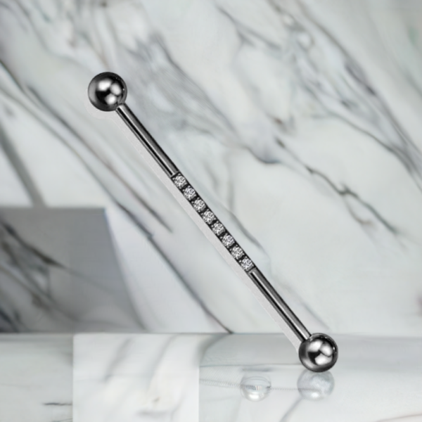 Black Jeweled Industrial Barbell - Image 2