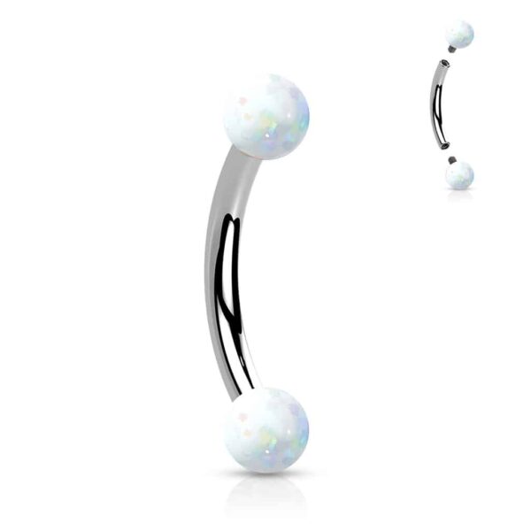 White Opal Curved Barbell