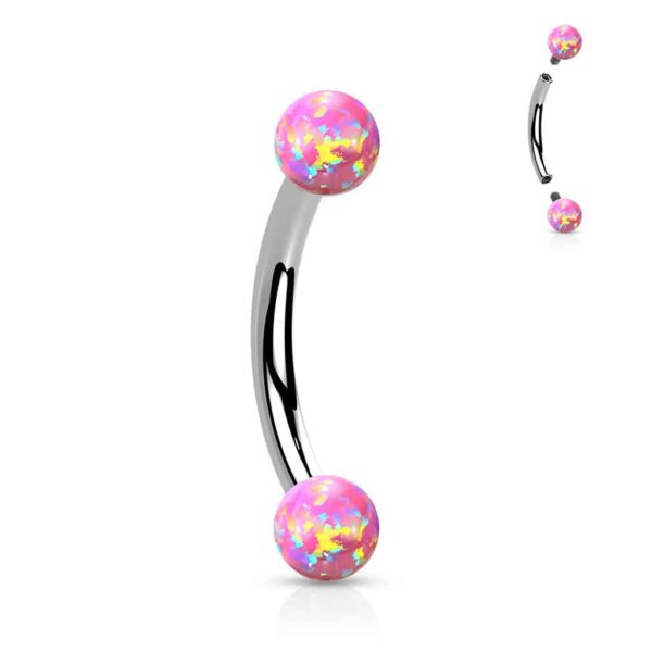 Pink Opal Curved Barbell