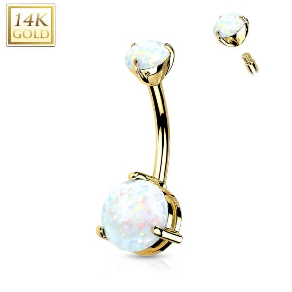 14kt Yellow Gold Belly Bar