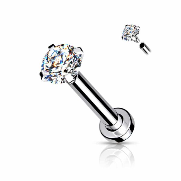 Clear Jeweled Labret Earring