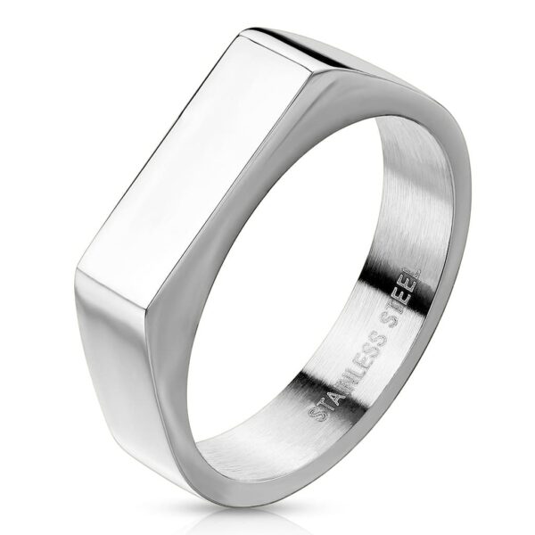 Silver Wide Flat Top Men's Ring