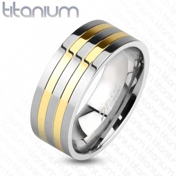 Two Toned Titanium Men's Ring