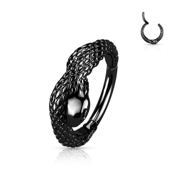 Black Snake Hinged Ring