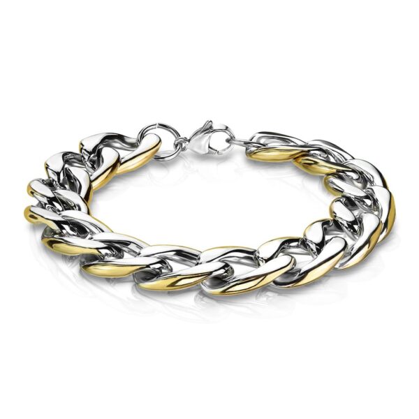 Stainless Steel Silver & Gold Chain Bracelet