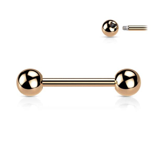 Rose Gold Titanium Industrial Barbell