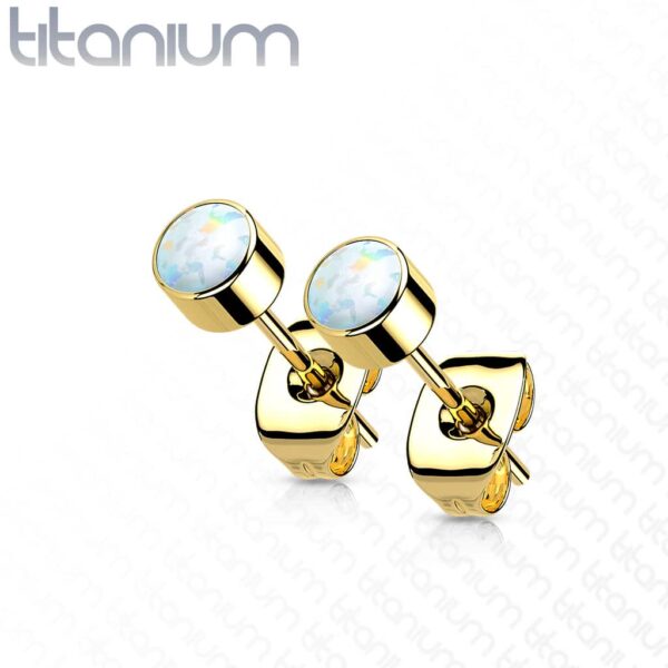 Opal Glow Titanium Earrings - Image 3