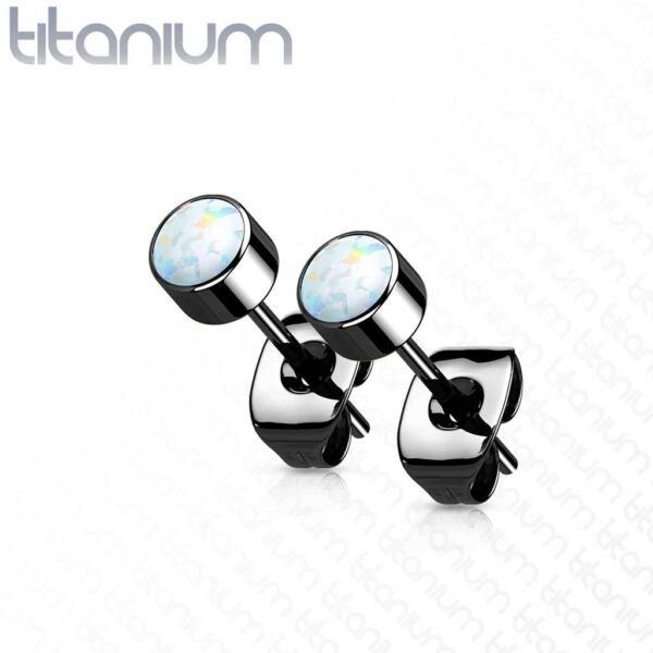 Opal Glow Titanium Earrings - Image 4