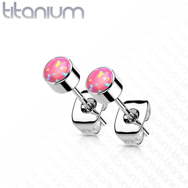 Opal Glow Titanium Earrings - Image 2