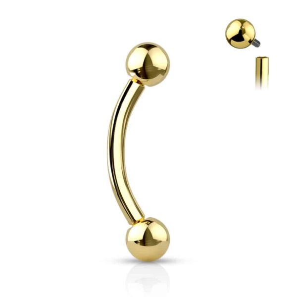 Gold Titanium Curved Barbell