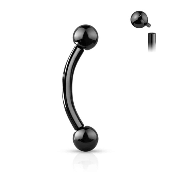 Plain Black Titanium Curved Barbell