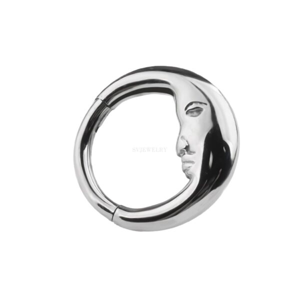 Silver Crescent Titanium Ring