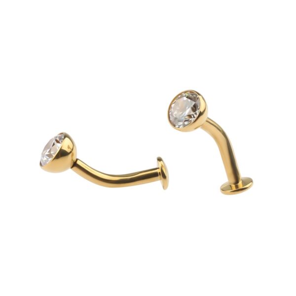 Golden Glow Floating Navel Bar - Image 2