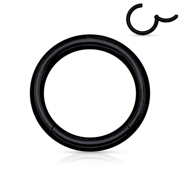 16G Black Titanium Hinged Ring – Multiple Sizes