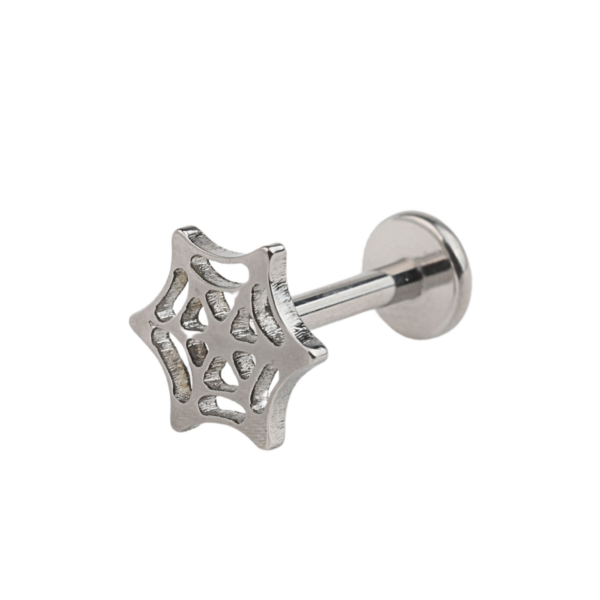 Titanium Spider Web Labret – Silver