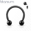 Black Titanium Circular Barbell 16G – Internally Threaded, Hypoallergenic