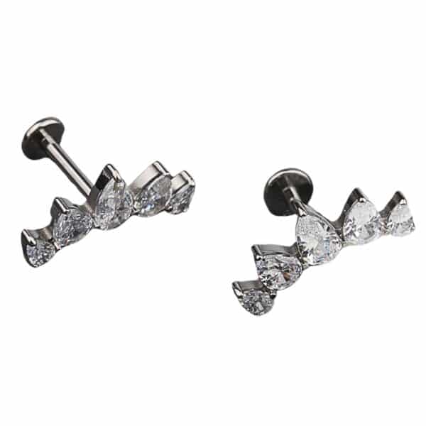 Celestial Marquise Titanium Labret – Internally Threaded - Image 2