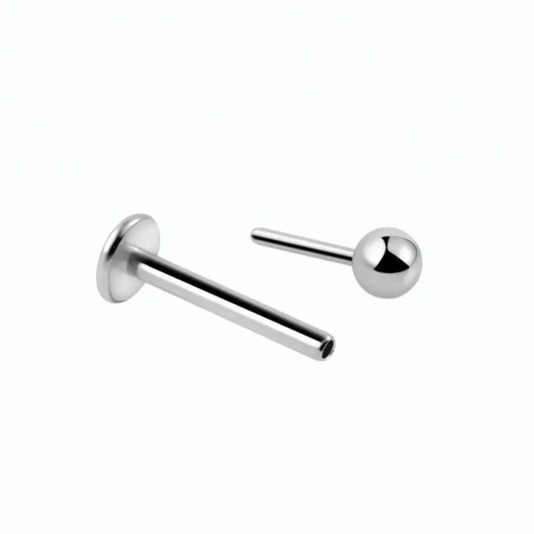 Silver Titanium Threadless Labret Stud with 3mm Ball