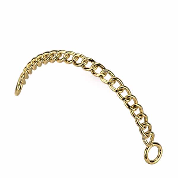 Gold-tone stainless steel connector chain for piercings
