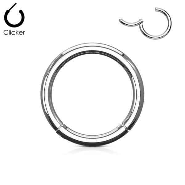 12mm titanium ring designed for conch piercing in silver tone