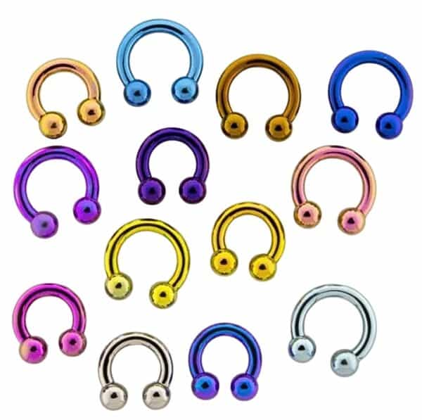 Large gauge stainless steel circular barbell with 8mm balls