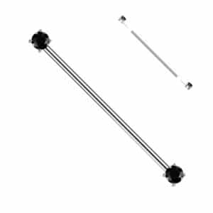 Black gem titanium industrial barbell, 38mm 14g