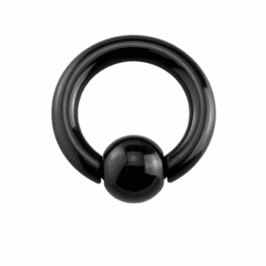 00g black stainless steel captive bead ring with 19mm diameter