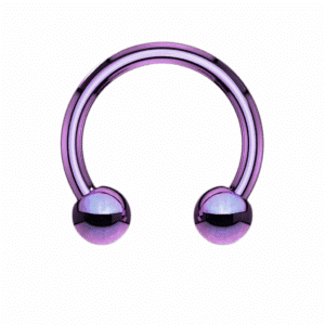 6g fuchsia surgical steel circular barbell with 13mm internal diameter and 8mm balls