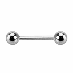 Titanium threadless barbell in 14g with 12mm and 16mm options