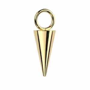gold titanium spike charm for hoops and studs