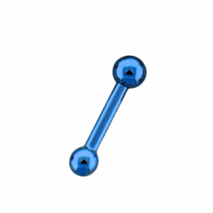 10G dark blue anodized titanium barbell with 6mm balls, 10mm length