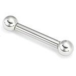 8g stainless steel barbell with internally threaded ends in multiple lengths