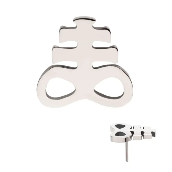 Titanium Threadless Leviathan Cross Top for ear piercings