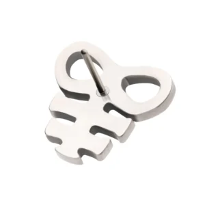 Titanium Threadless Leviathan Cross Top for ear piercings