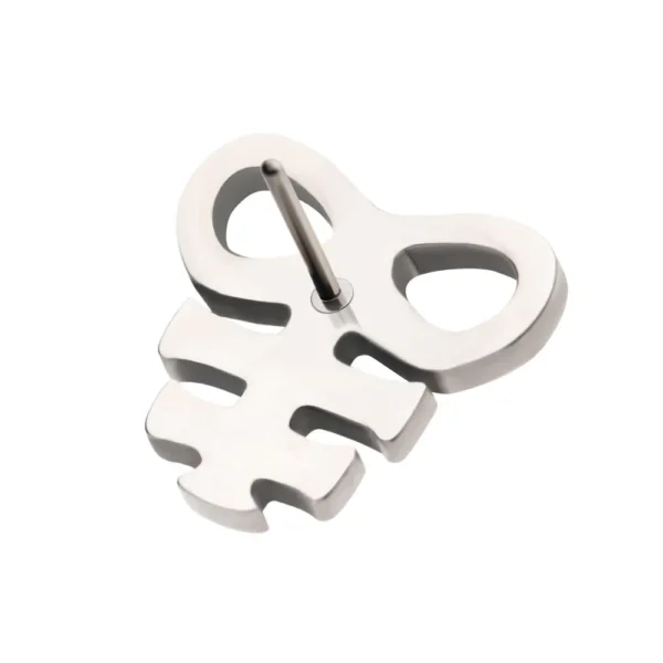 Titanium Threadless Leviathan Cross Top for ear piercings