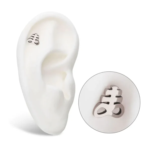 Titanium Threadless Leviathan Cross Top for ear piercings