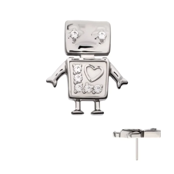 Titanium Threadless Robot Top for ear piercings