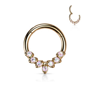 rose gold 16G 8mm front facing hinged ring 316L stainless steel